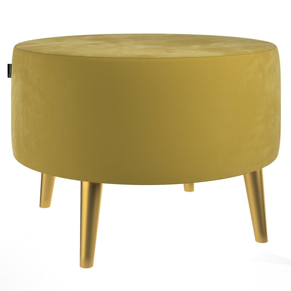 Podnóżek okrągły Velvet, oliwkowy zielony, Ø60 x 40 cm, Velvet