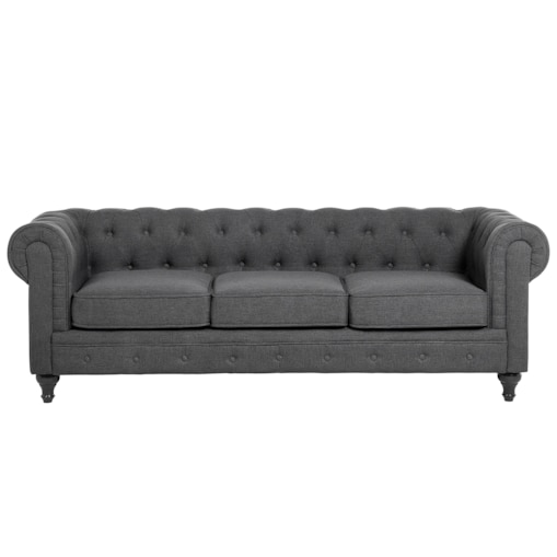 Sofa 3-osobowa szara CHESTERFIELD