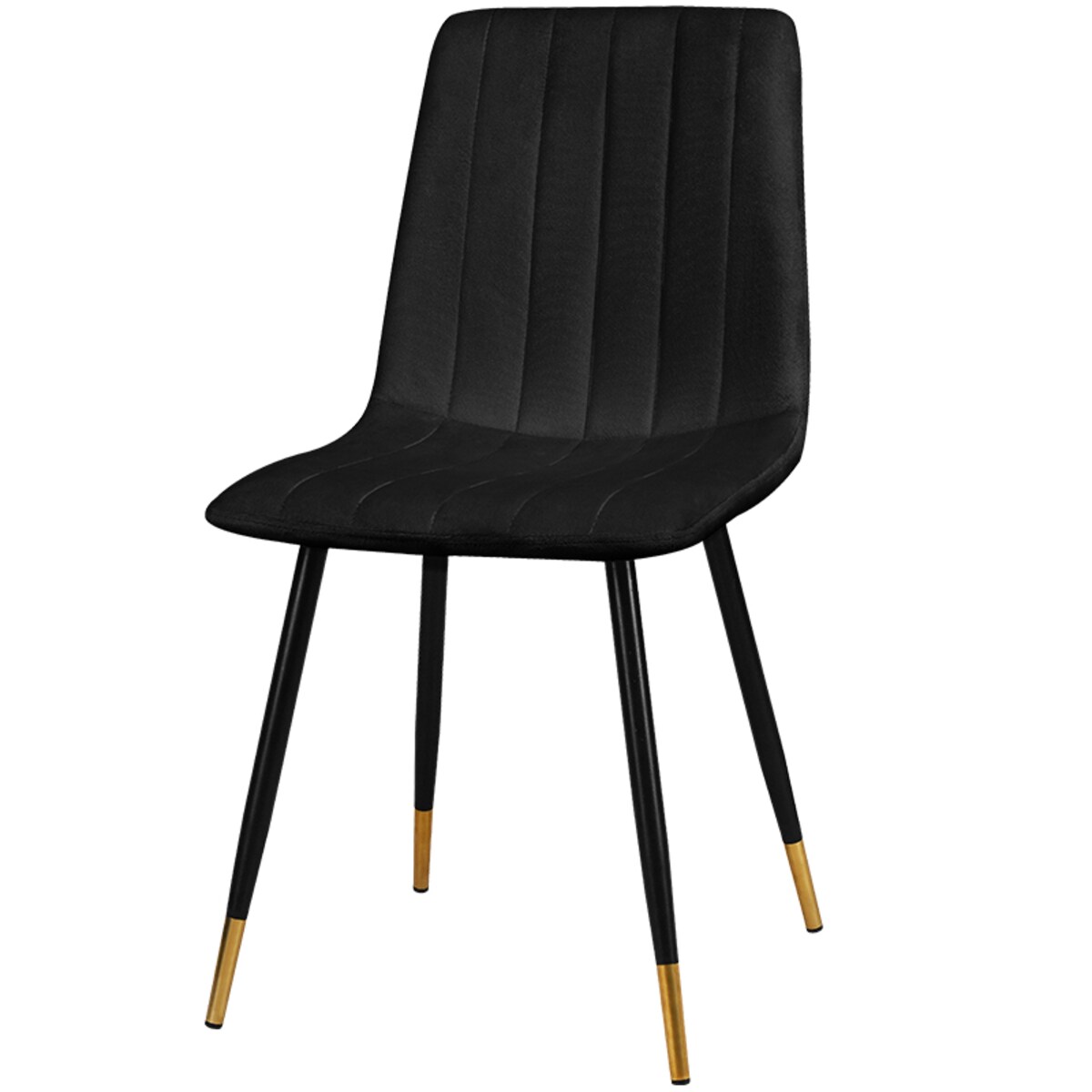 Krzesło tapicerowane czarne do salonu jadalni pikowane welurowe
