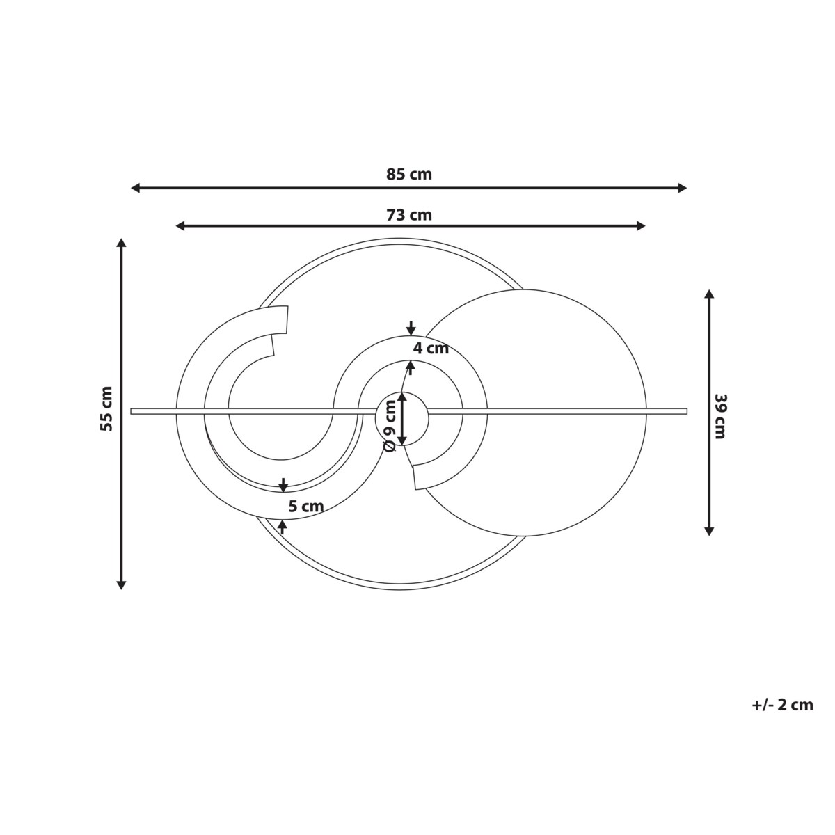 Dekoracja ścienna BRAGA Metal Kolorowy 55 cm