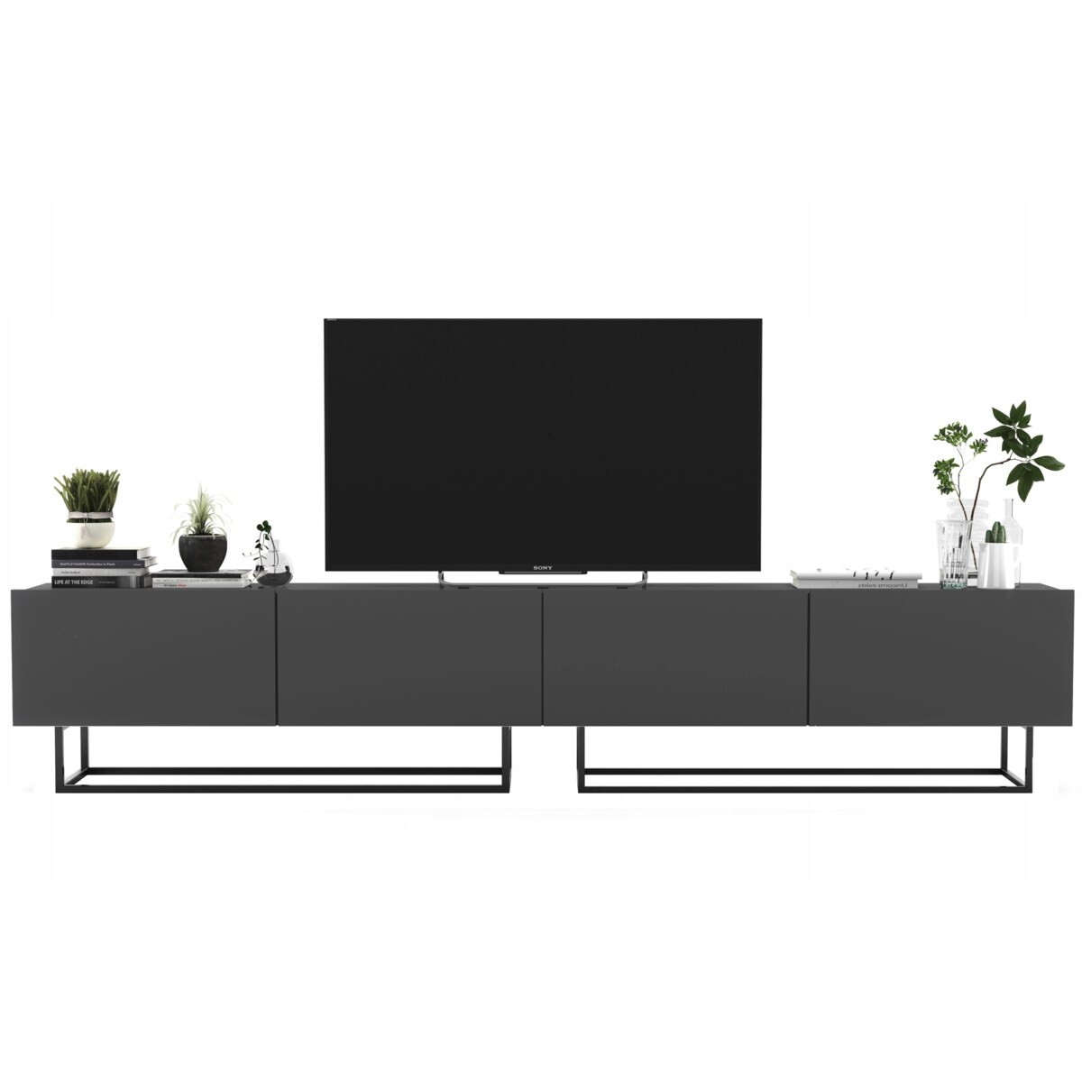 Szafka RTV Komoda Loft Industrialna Grafit Mat 240 cm