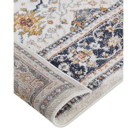 Dywan 80 x 300 cm beżowy z niebieskim ARATES