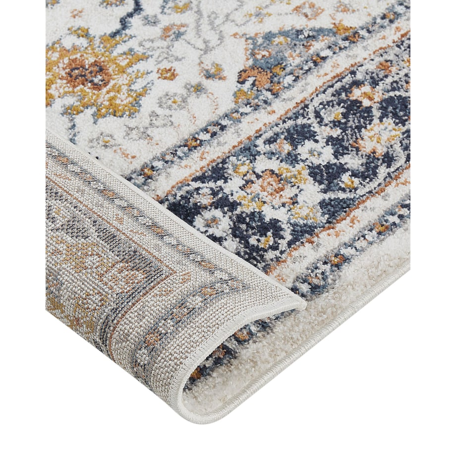 Dywan 80 x 300 cm beżowy z niebieskim ARATES