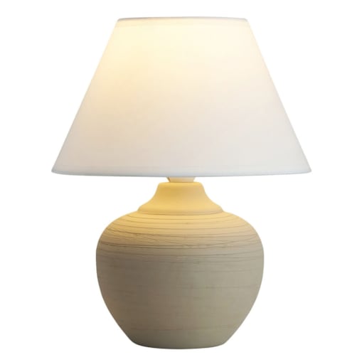 Lampa do sypialni Molly 4391 ceramika abażur biały beżowy