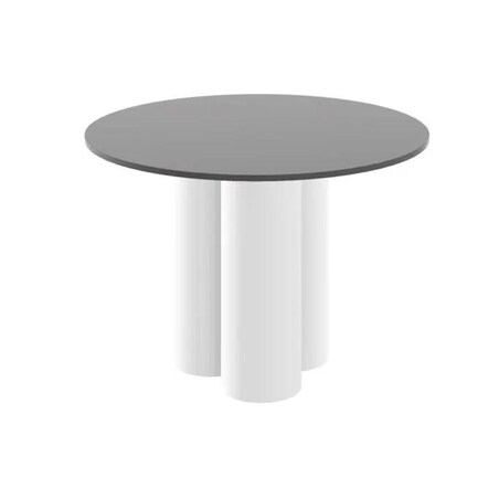 Stół okrągły RAVEO 100x100 szary połysk/biały połysk