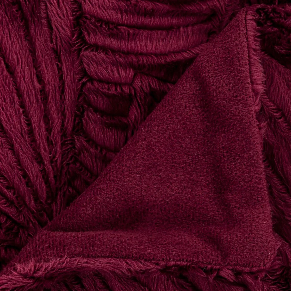 Pled koc futrzany rubinowy 120x160 cm