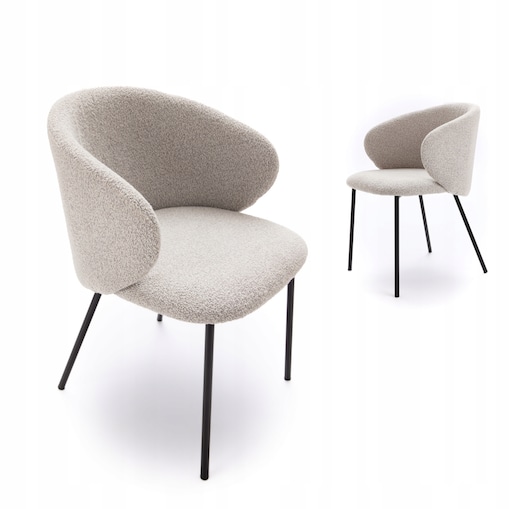 ZESTAW 2 SZTUK Krzesła ZENAR Szaro-Czarne Tapicerowane Nowoczesne Loft