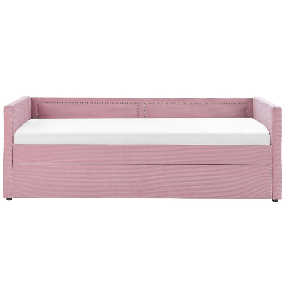 Łóżko wysuwane welurowe 90 x 200 cm różowe MIMIZAN
