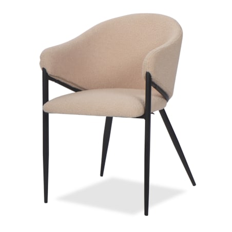 Krzesło tapicerowane do salonu boucle GLAMOUR ciemnobeżowe