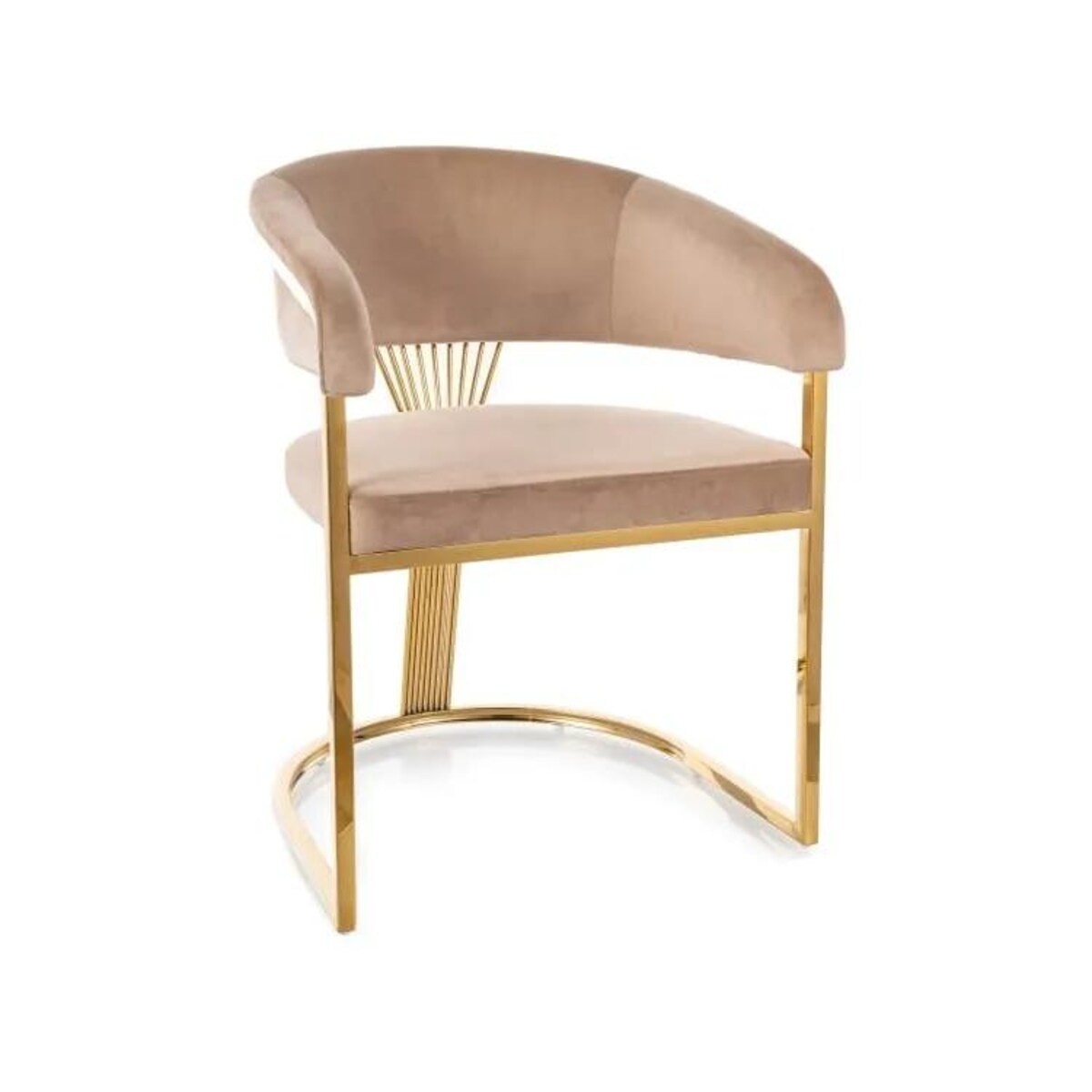 Krzesło tapicerowane CROWN VELVET beżowe