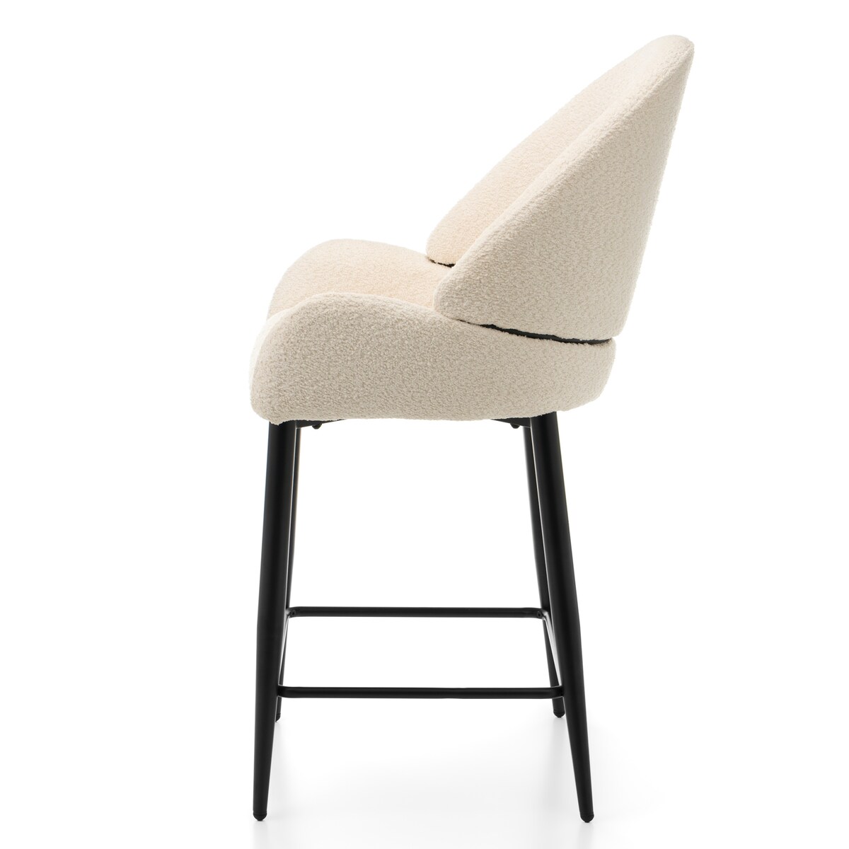 Hoker tapicerowany boucle do salonu BERGAMO jasnobeżowy