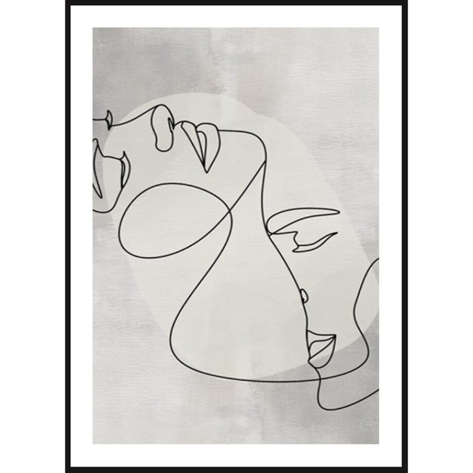 Poster Story, Plakat, Obraz - Pocałunek w Konturach, wymiary 70 x 100 cm