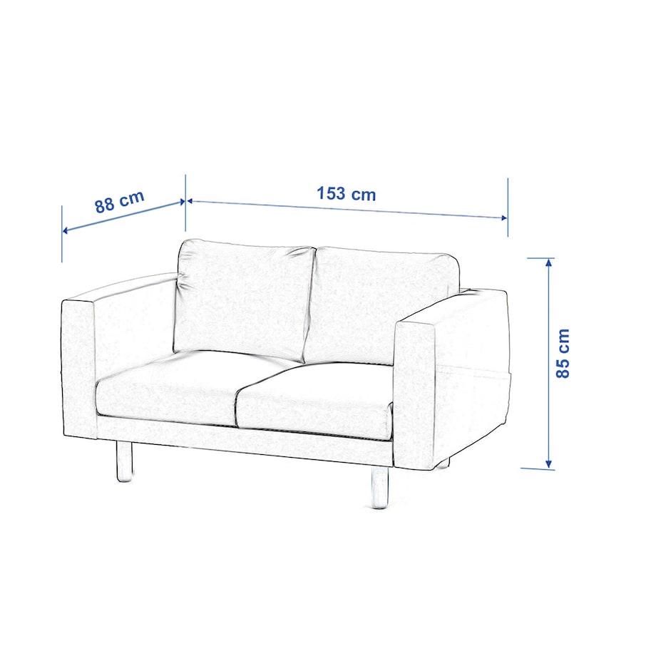 Pokrowiec na sofę Norsborg 2-osobową, biała bukla, 153 x 88 x 85 cm, Boucle Teddy