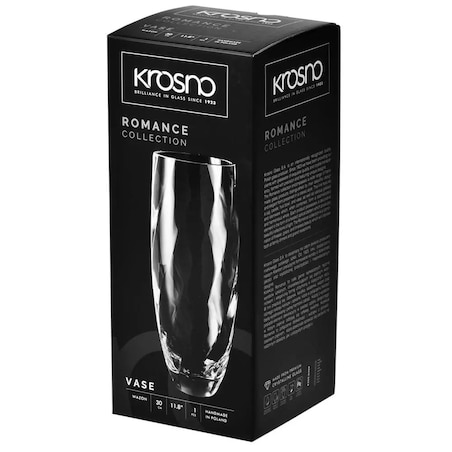 Krosno Wazon Szklany na Kwiaty Bukiety Flakon Romance Opti Przezroczysty