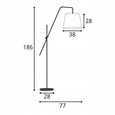 Lampa stojąca podłogowa przegubowa regulowana z abażurem stożek MODERN