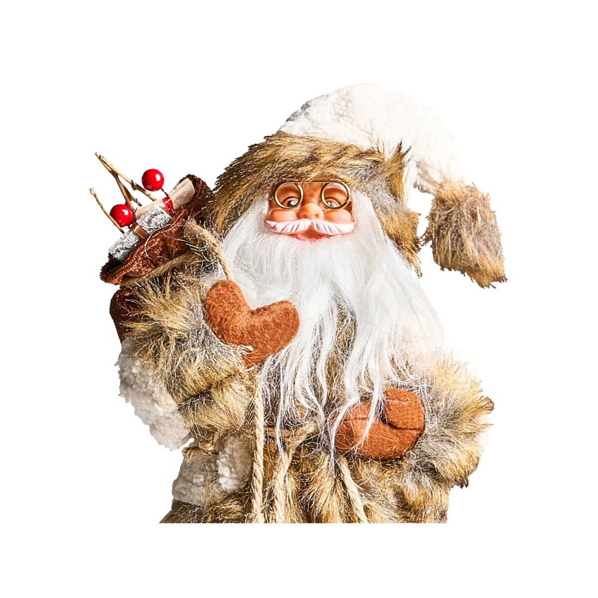 Dekoracja świąteczna SVARTEVATNET Mikołaj 37 cm Brązowy/ biały