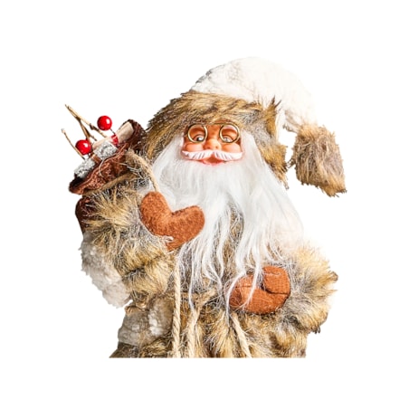 Dekoracja świąteczna SVARTEVATNET Mikołaj 37 cm Brązowy/ biały