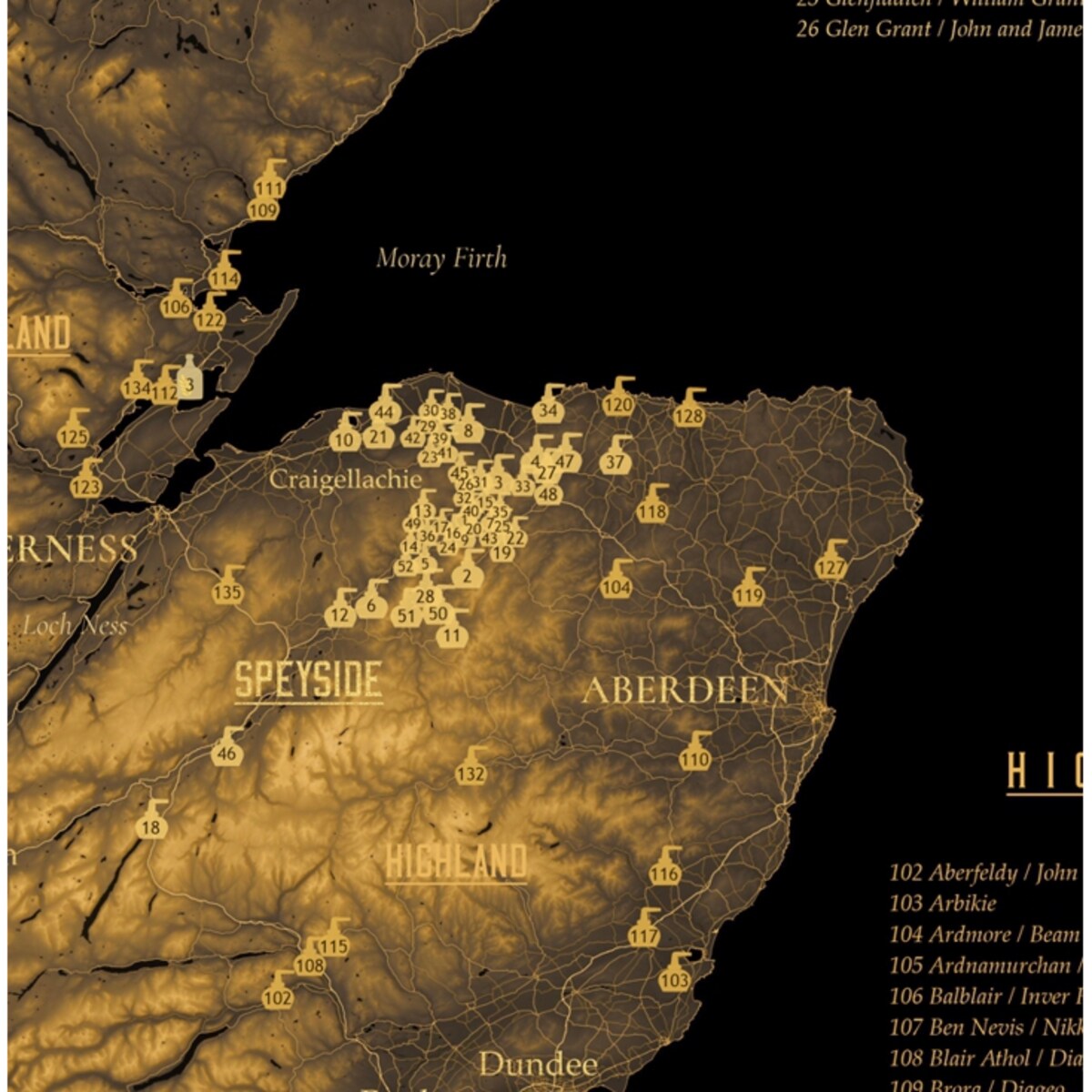 plakat SZKOCKA WHISKY regiony destylarnie 50x70cm