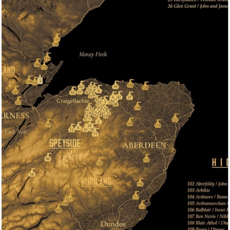 plakat SZKOCKA WHISKY regiony destylarnie 50x70cm