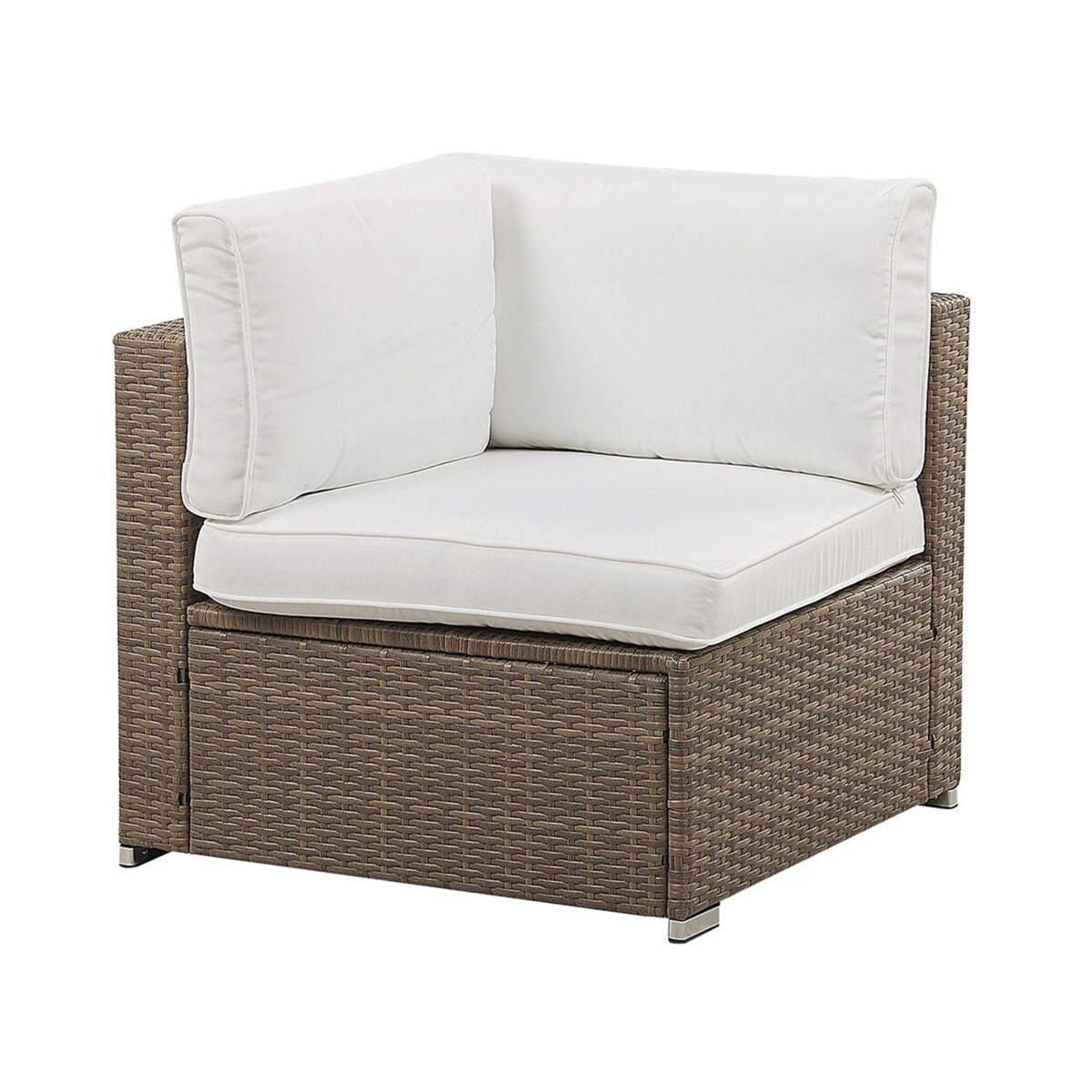 Narożnik ogrodowy ze stolikiem dla 6 osób BELVEDERE Technorattan Biały