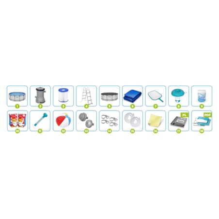 Basen ogrodowy stelażowy 396x122cm Bestway 18w1