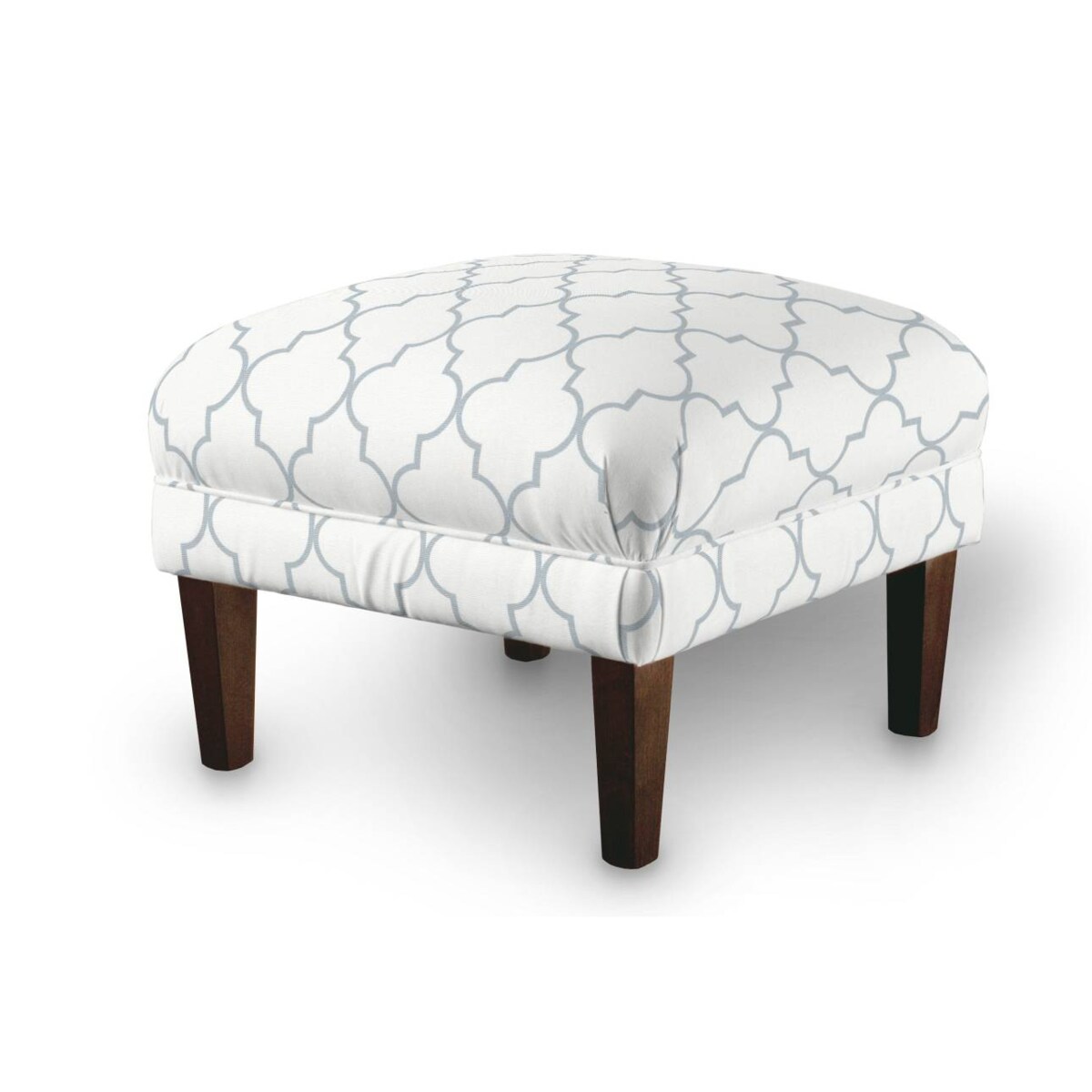 Podnóżek do fotela, szaro-białe wzory marokańskie, 56 x 56 x 40 cm, Gardenia