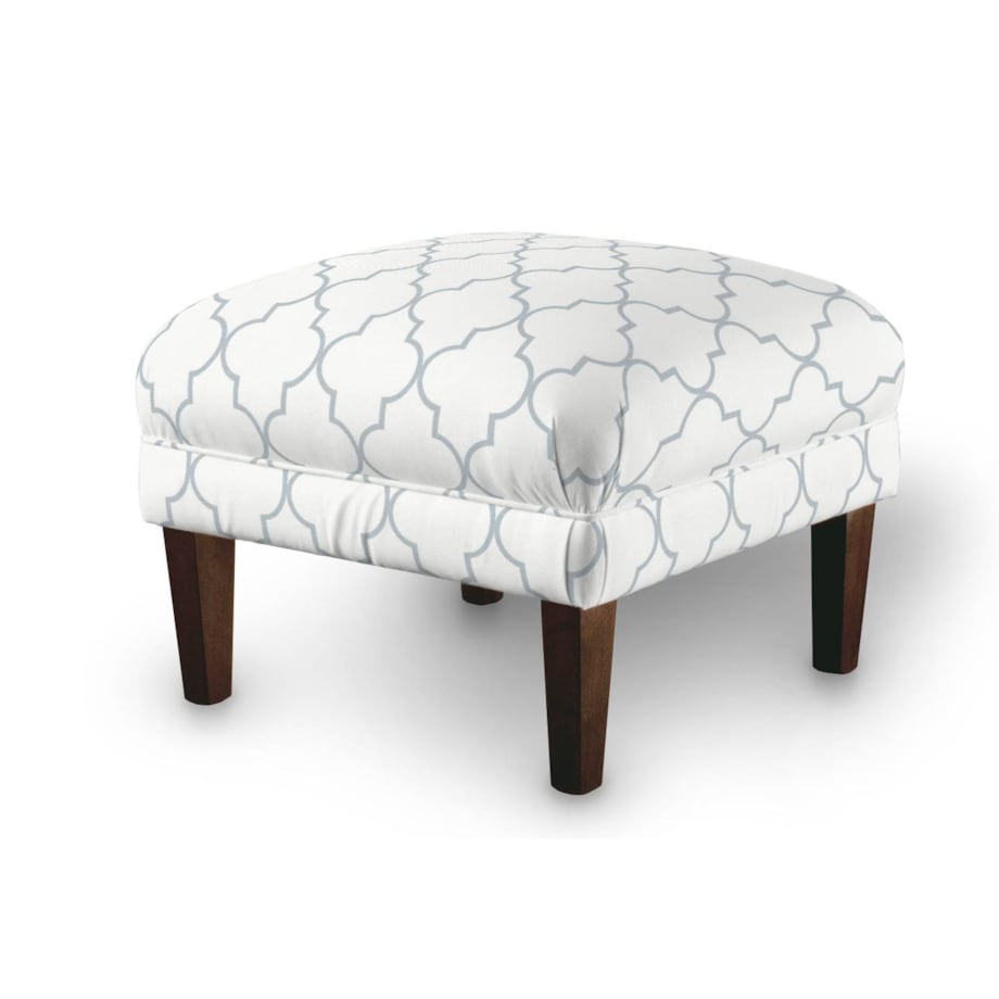 Podnóżek do fotela, szaro-białe wzory marokańskie, 56 x 56 x 40 cm, Gardenia