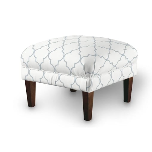 Podnóżek do fotela, szaro-białe wzory marokańskie, 56 x 56 x 40 cm, Gardenia