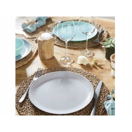 KOMPLET OBIADOWY 18 ele SZARY PAMPILLE LUMINARC okrągłe talerze zastawa