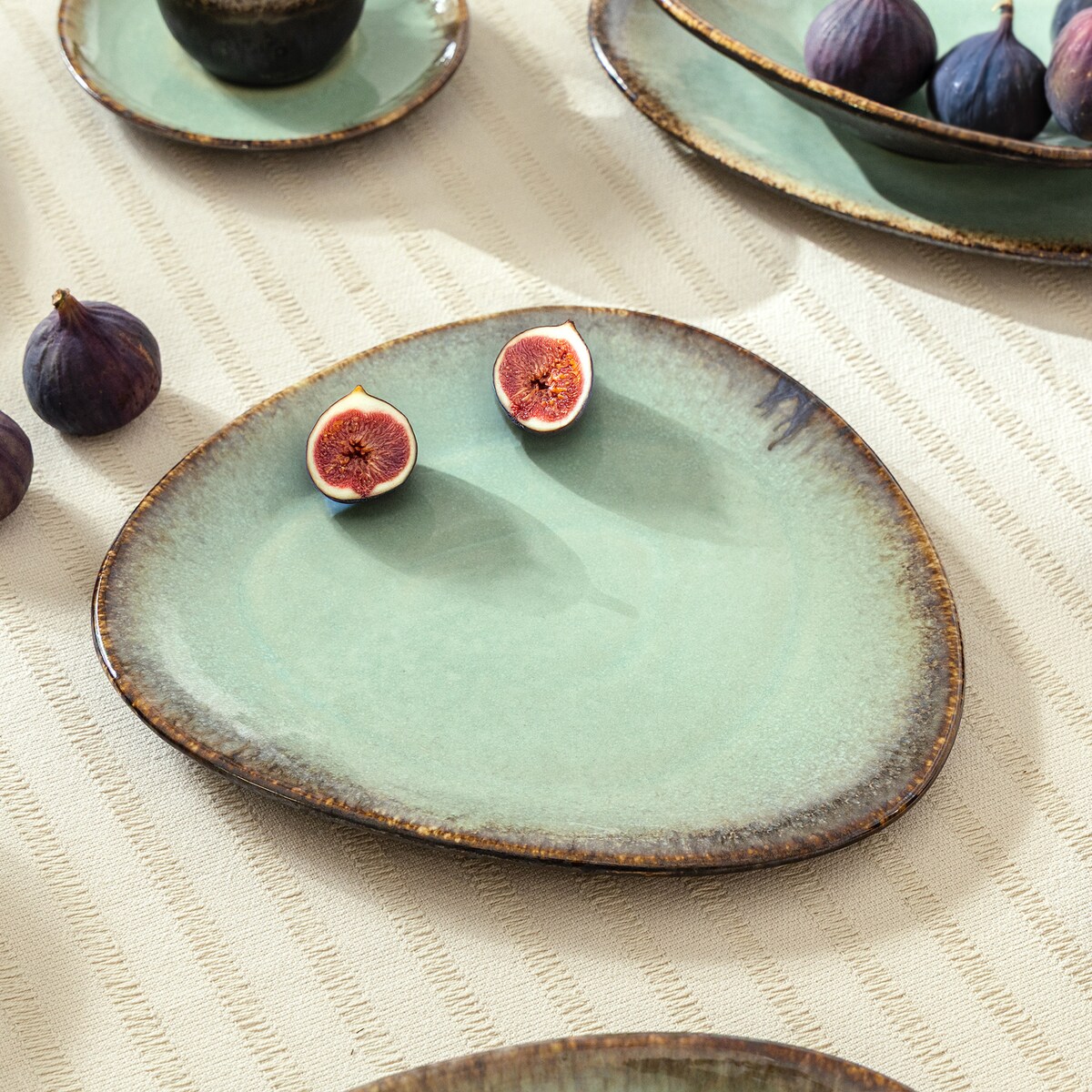 Konsimo PRIMA Talerz śniadaniowy 6 szt., szałwiowy