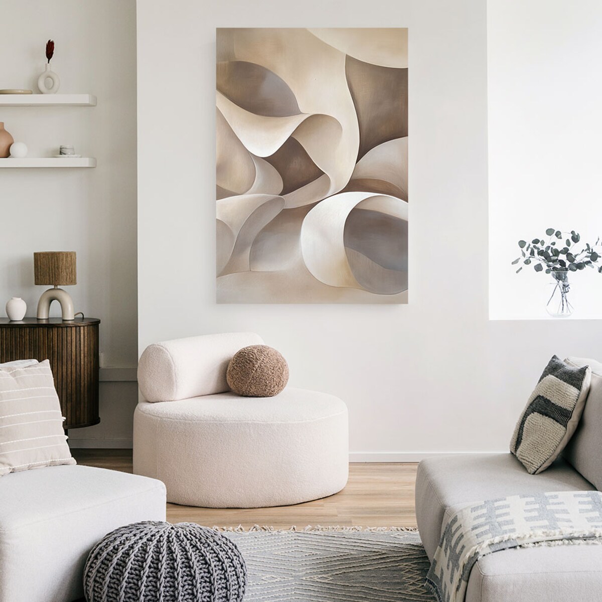 Feeby Obraz nowoczesny, Abstrakcja Lawirowane Formy Minimalizm 40x60