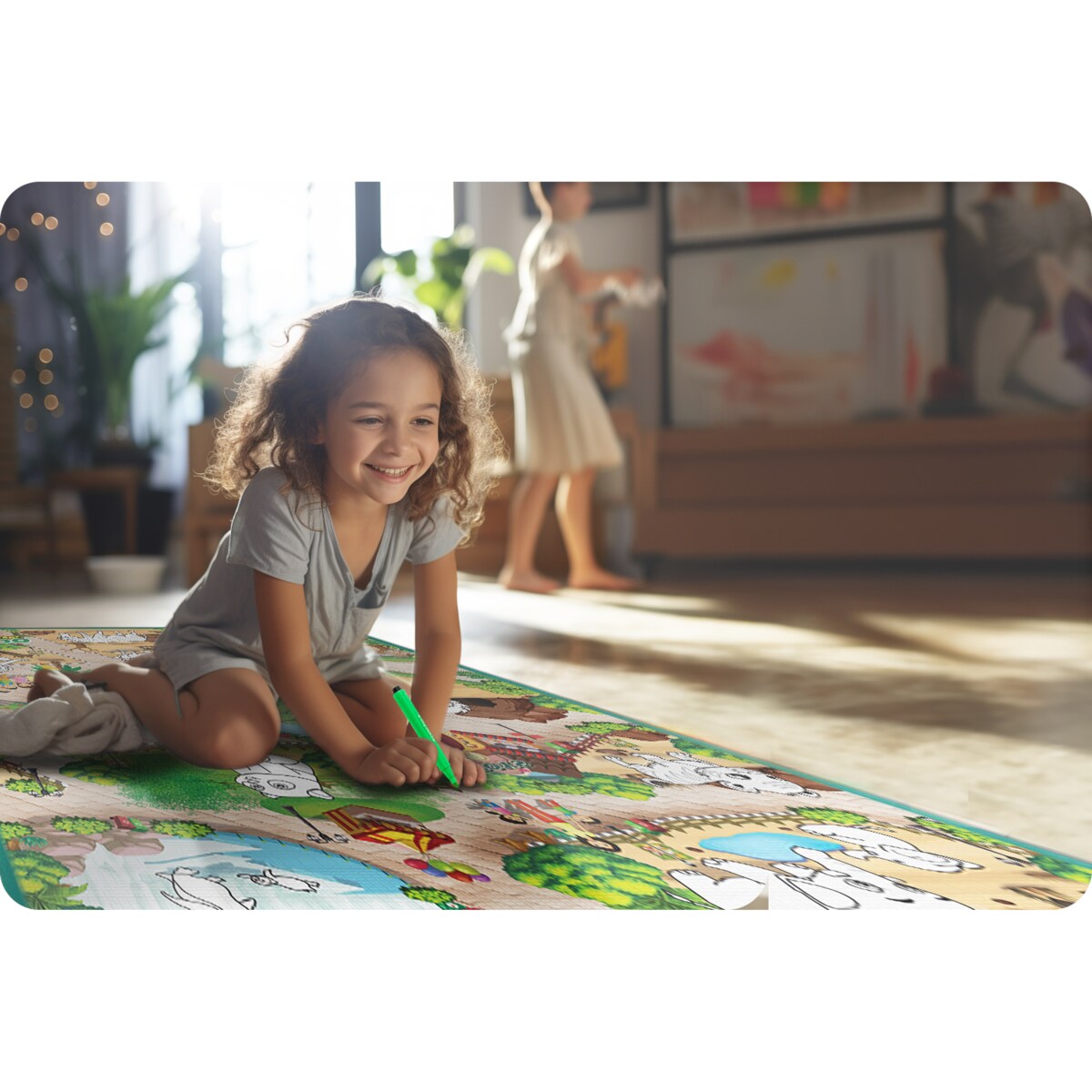 Mata edukacyjna piankowa dywan do malowania 92x120 cm zmywalna Ricokids