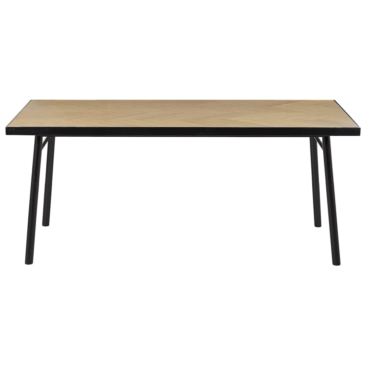 Stół do jadalni 180 x 90 cm jasne drewno z czarnym IVORIE