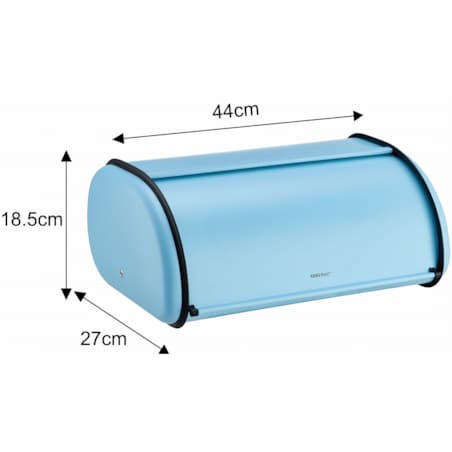 Chlebak stalowy duży 44cm niebieski matowy pojemnik na chleb pieczywo bułki KINGHOFF