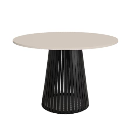 Stół okrągły VIV z lamelami do jadalni , salonu, blat 100 cm - kaszmirowy