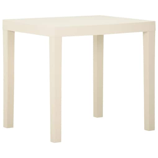 vidaXL Stolik ogrodowy, biały, 79 x 65 x 72 cm, plastikowy