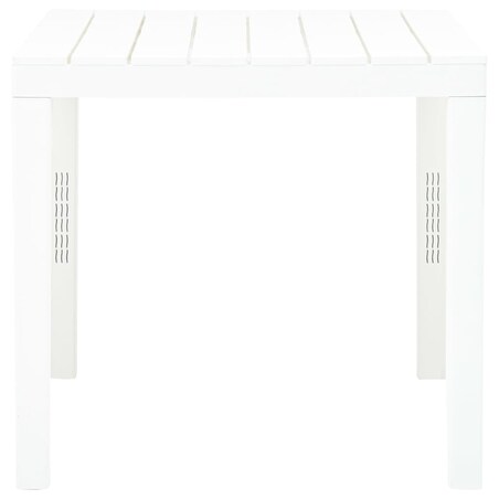vidaXL Stół ogrodowy, biały, 78 x 78 x 72 cm, plastikowy