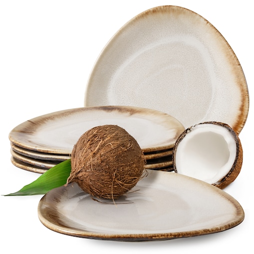 Konsimo PRIMA Talerz deserowy 6 szt., jasnobeżowy