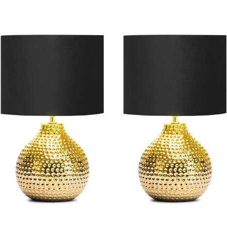 KONSIMO NIPER eleganckie lampki stołowe 2 sztuki złoto-czarny