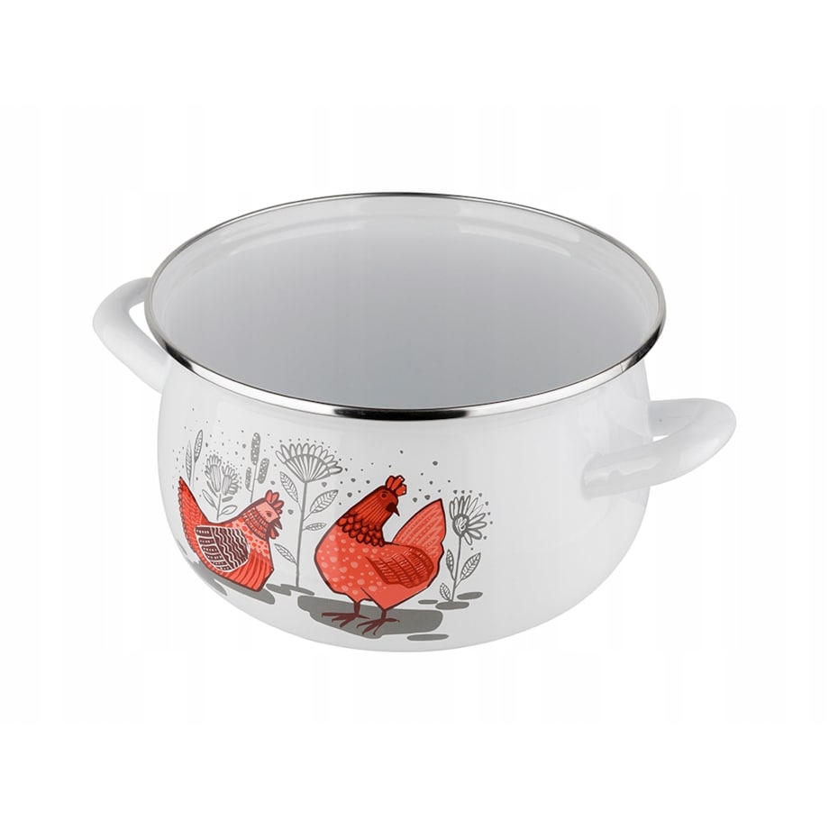 GARNEK EMALIOWANY pleszew 18cm 2,9 L kuchenny do gotowania obiadu w KURY