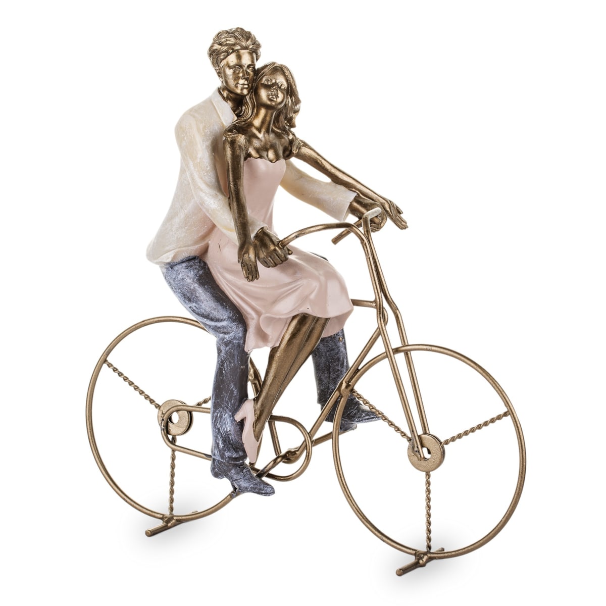 Dekoracja - figurka 25,5x25x19 cm PARA - na rowerze