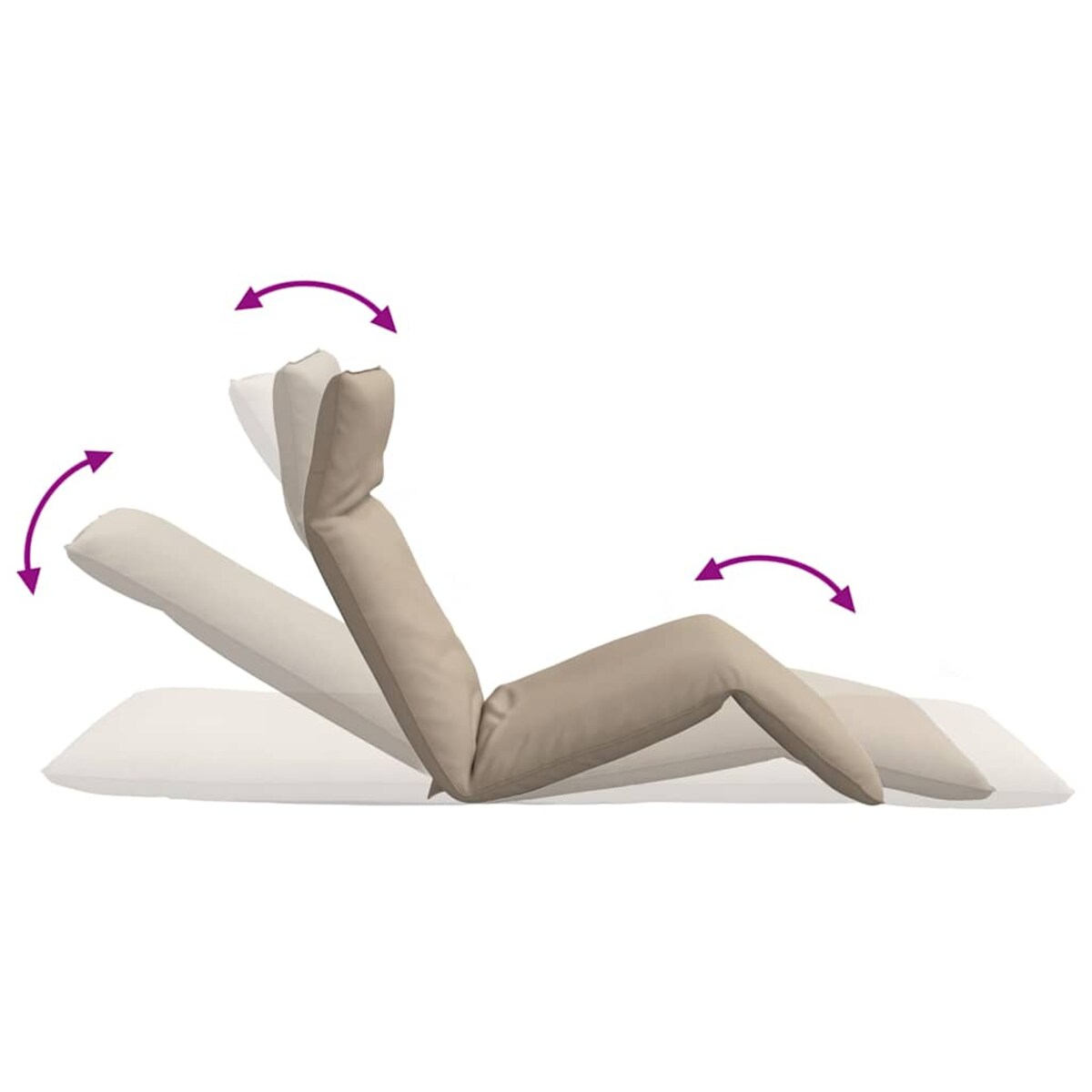 vidaXL Leżak składany Taupe 175x54x8,5 cm Oxford Fabric