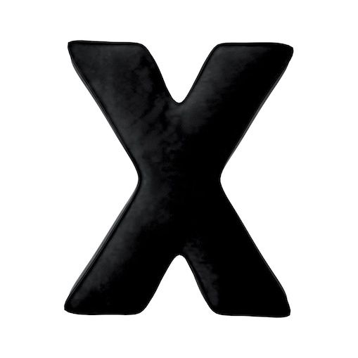 Poduszka literka X, głęboka czerń, 35x40cm, Posh Velvet
