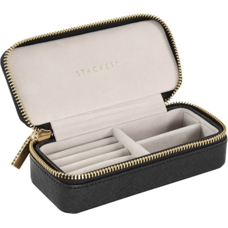 Pudełko podróżne na biżuterię Travel Medium Stackers velvet czarne