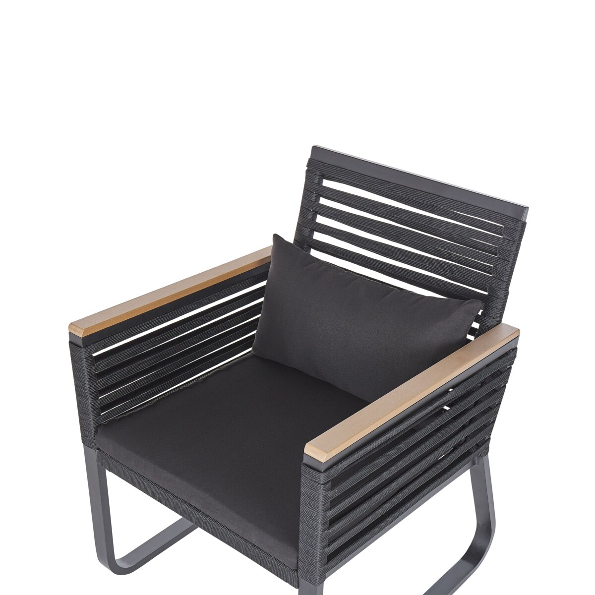 Krzesło ogrodowe Zestaw 2 Metal Czarny CANETTO