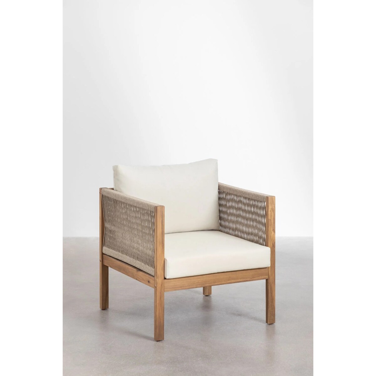 Zestaw ogrodowy: sofa, 2 fotelae i stolik kawowy z drewna akacjowego Branson