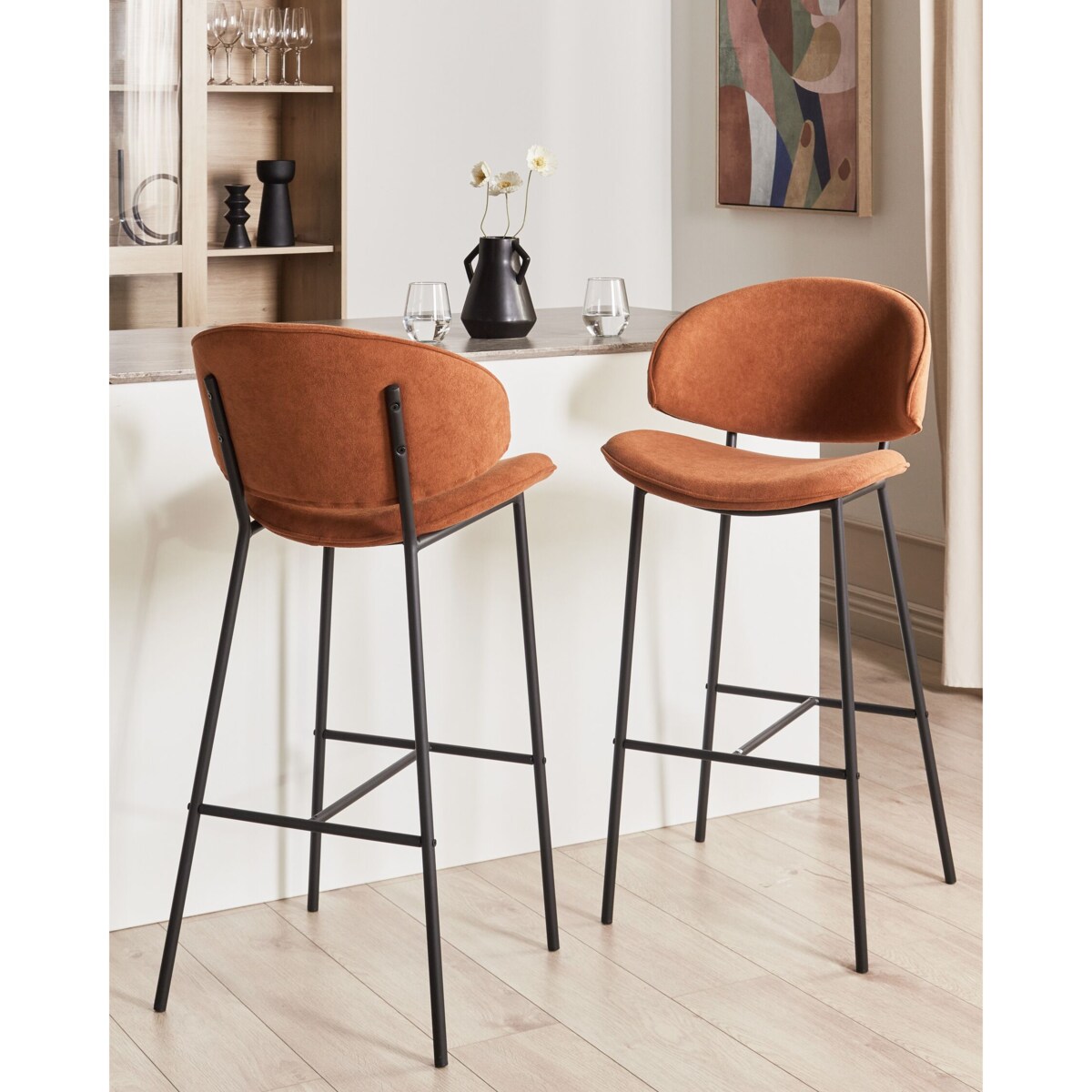 Zestaw 2 krzeseł barowych KIANA Pomarańczowy