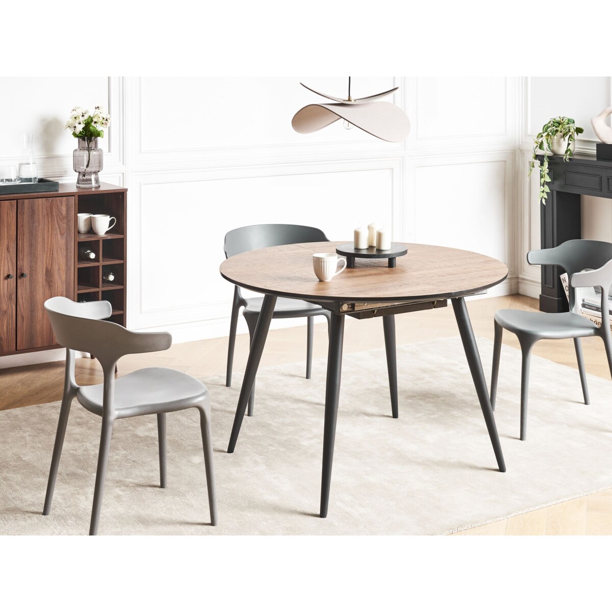 Stół do jadalni rozkładany SENIAC Brązowy 110/150 cm 112 cm