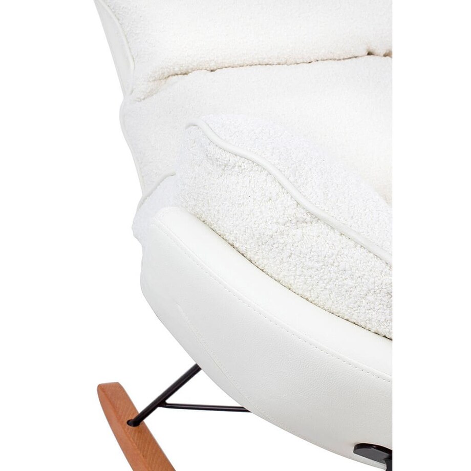 Sypialniany fotel Otilia Teddy do karmienia biały brązowy, King Home