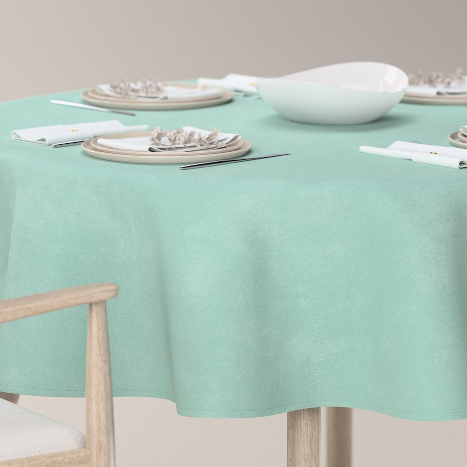 Obrus okrągły, mięta, Crema